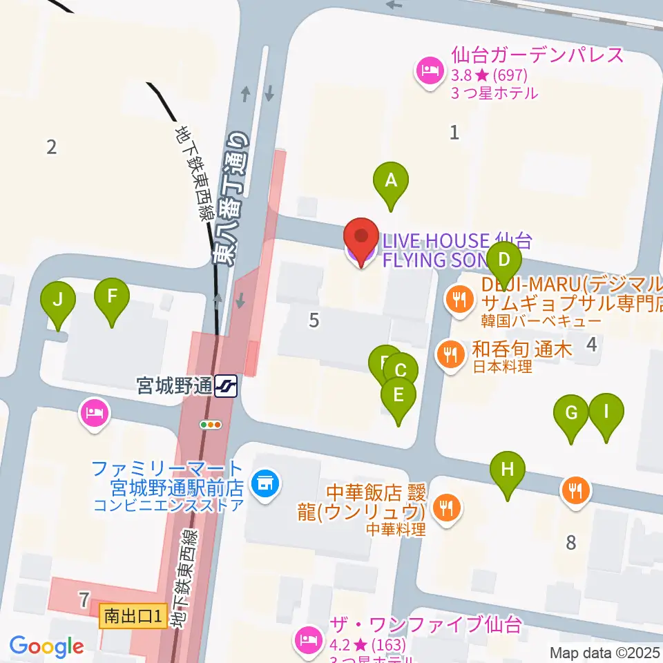 仙台フライングサン周辺の駐車場・コインパーキング一覧地図