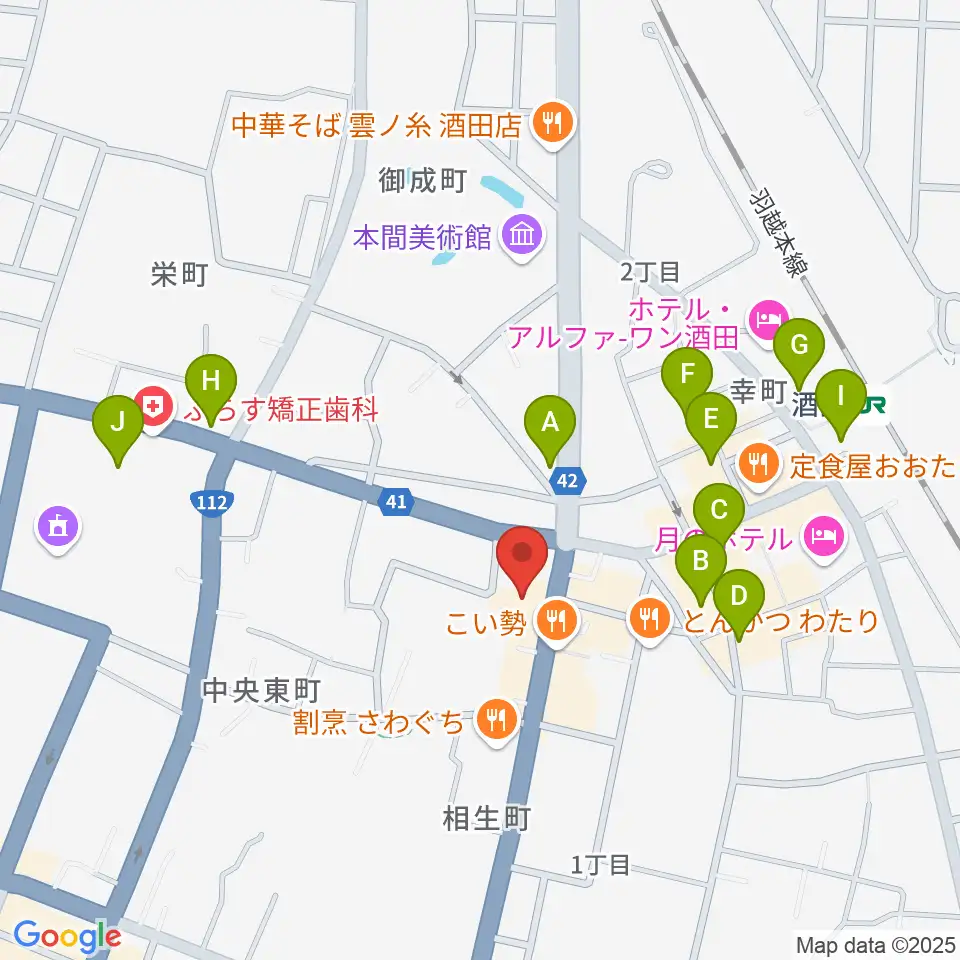 酒田MUSIC FACTORY周辺の駐車場・コインパーキング一覧地図