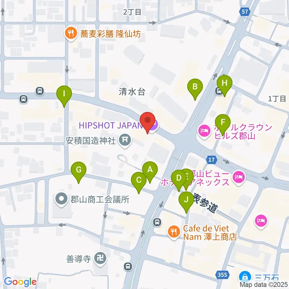 郡山ヒップショット周辺の駐車場・コインパーキング一覧地図
