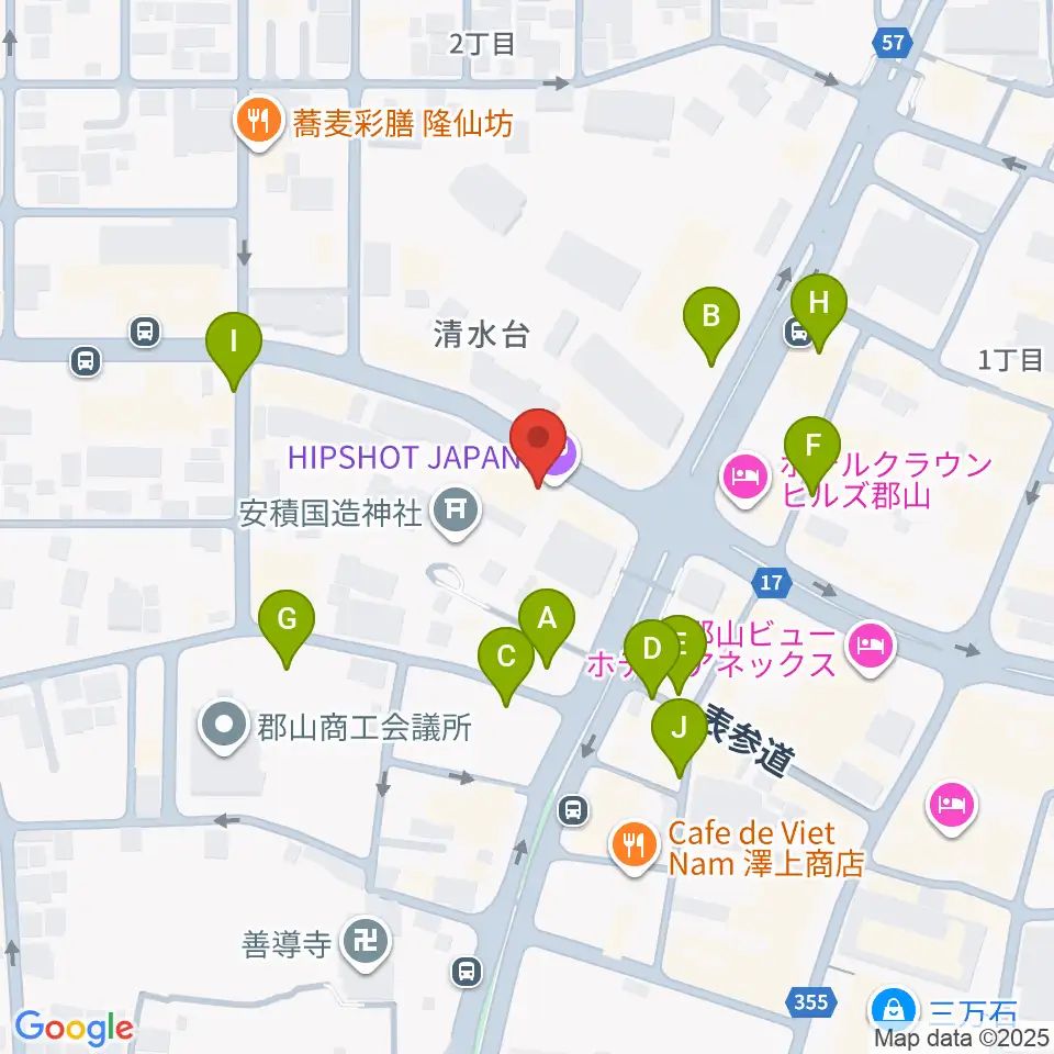 郡山ヒップショット周辺の駐車場・コインパーキング一覧地図