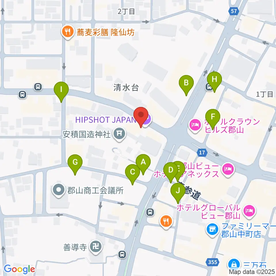 郡山ヒップショット周辺の駐車場・コインパーキング一覧地図