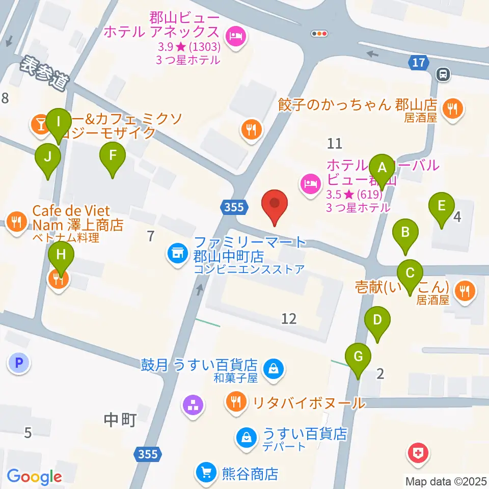 郡山PEAK ACTION周辺の駐車場・コインパーキング一覧地図