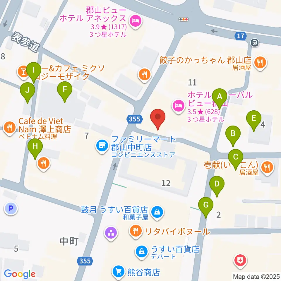 郡山PEAK ACTION周辺の駐車場・コインパーキング一覧地図