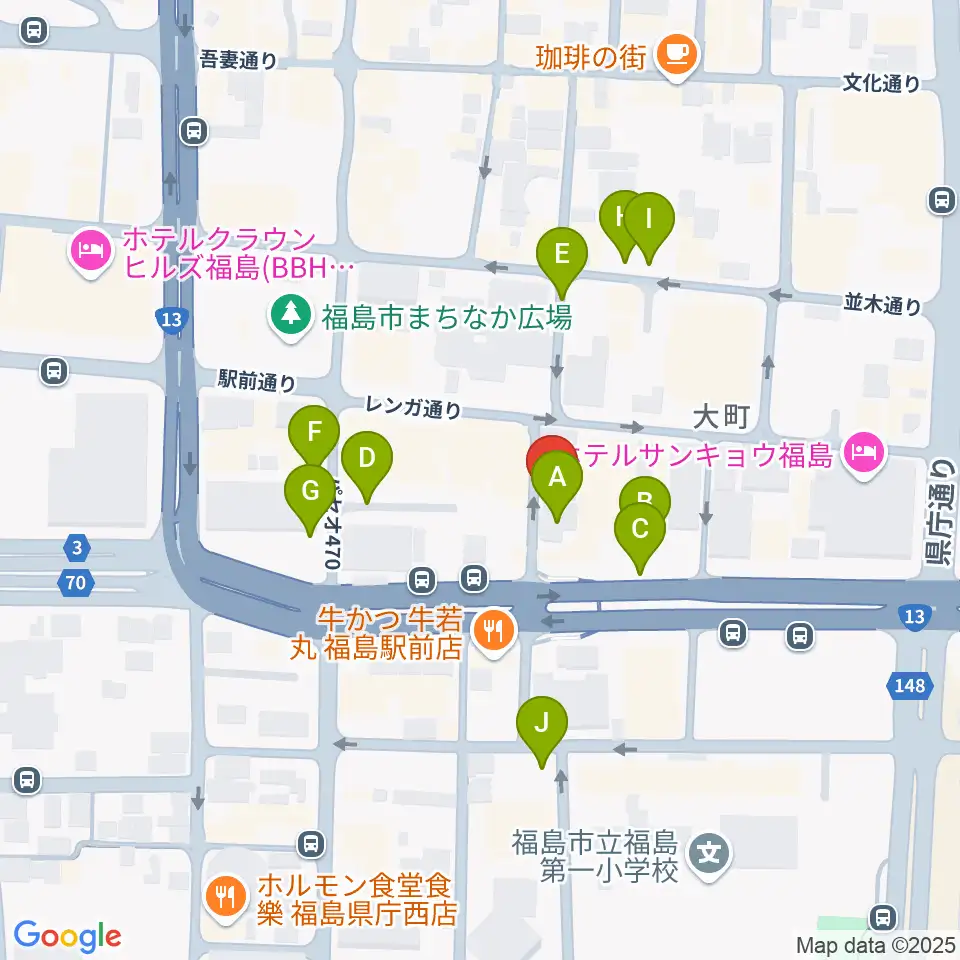 福島C-moon周辺の駐車場・コインパーキング一覧地図