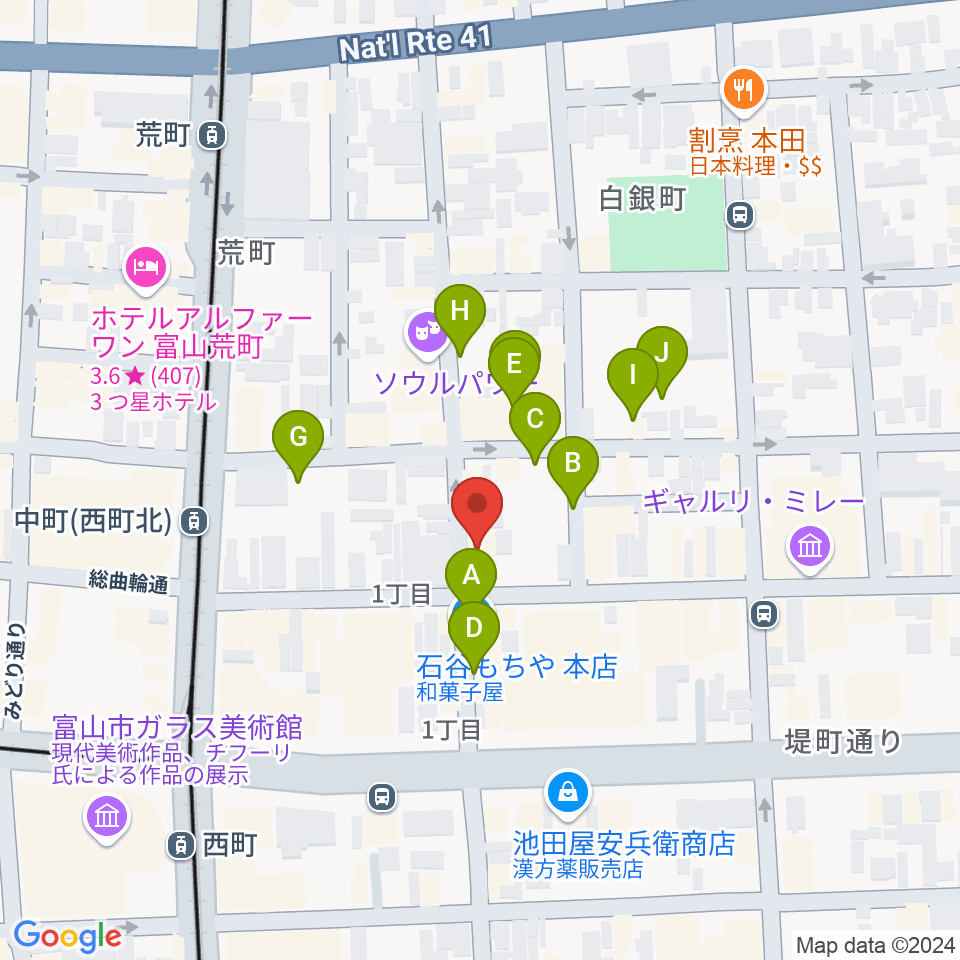 富山サマーナイト周辺の駐車場・コインパーキング一覧地図