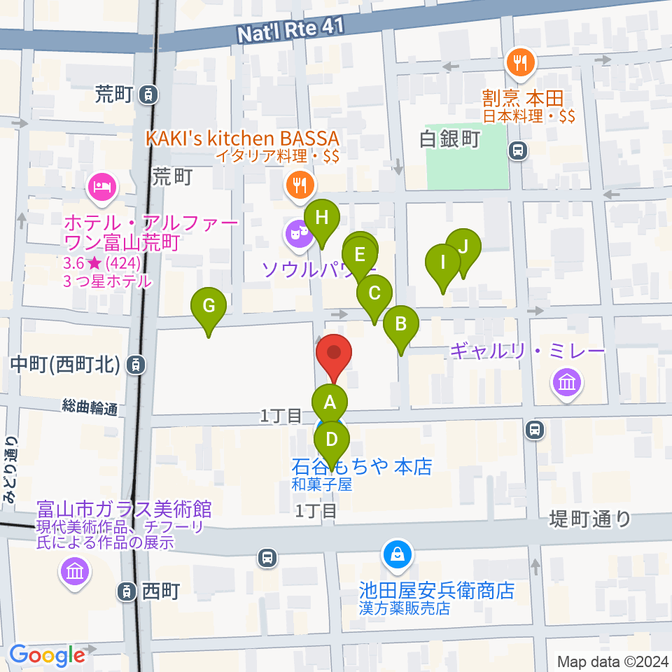 富山サマーナイト周辺の駐車場・コインパーキング一覧地図