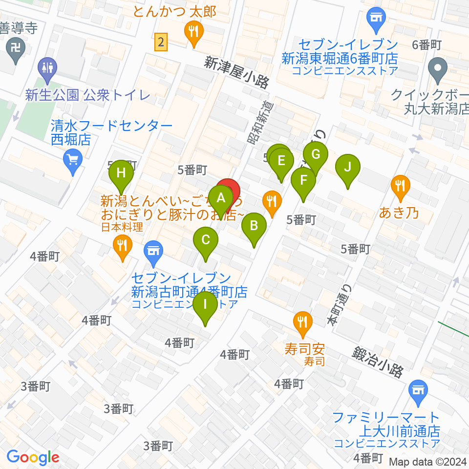 新潟JAZZ FLASH周辺の駐車場・コインパーキング一覧地図