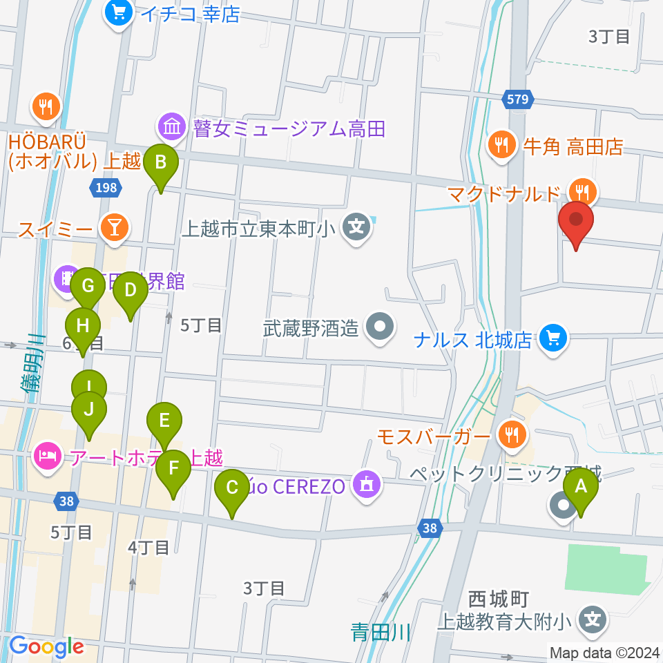 上越EARTH周辺の駐車場・コインパーキング一覧地図