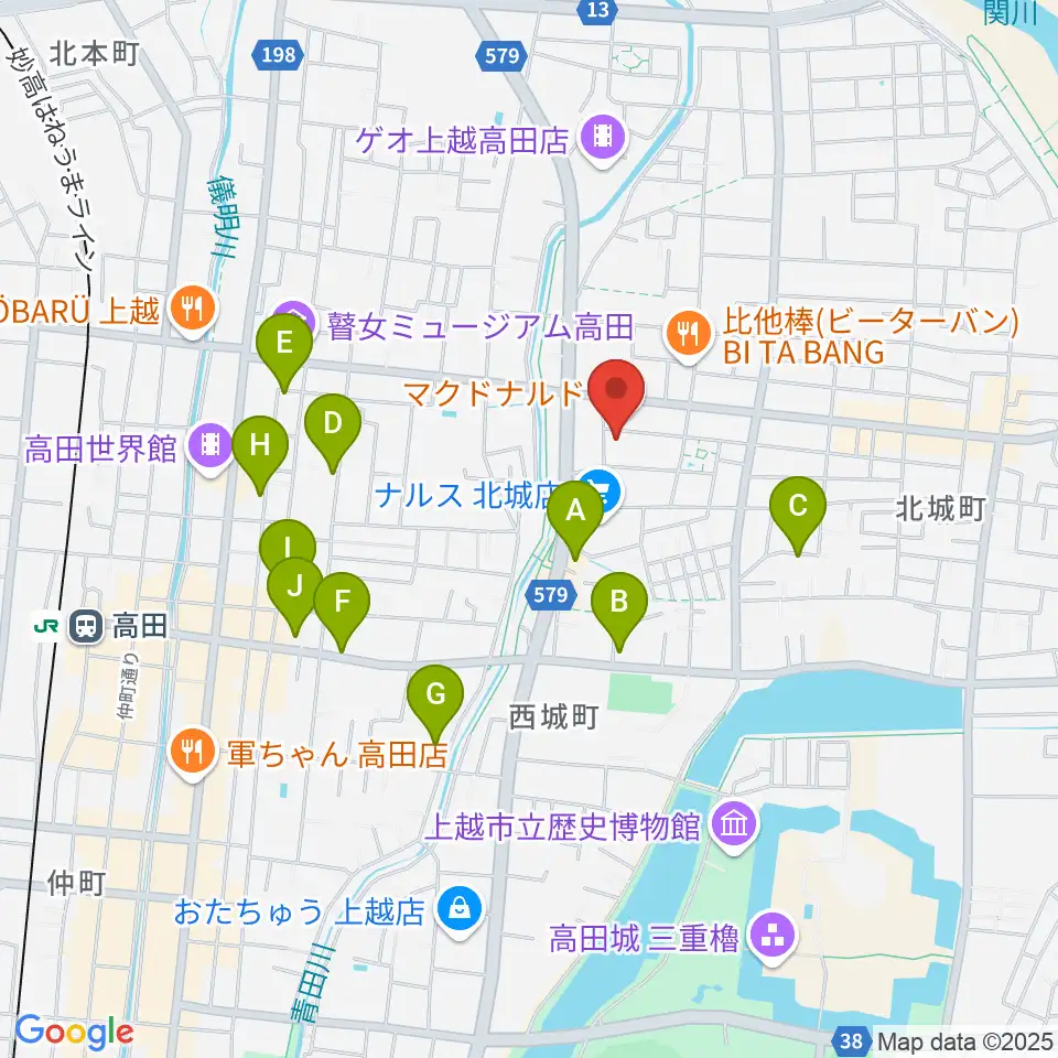 上越EARTH周辺の駐車場・コインパーキング一覧地図