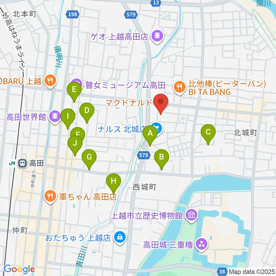上越EARTH周辺の駐車場・コインパーキング一覧地図