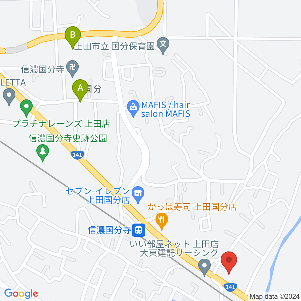 上田ブレイク周辺の駐車場・コインパーキング一覧地図
