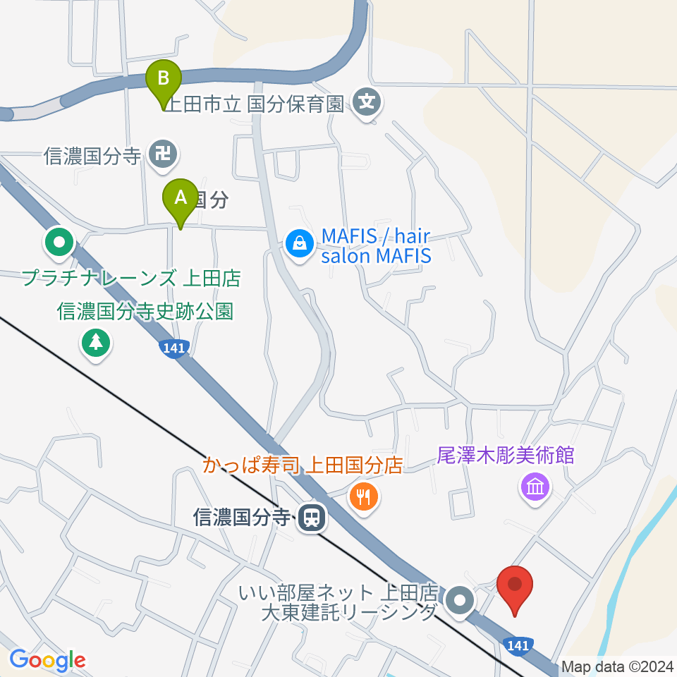 上田ブレイク周辺の駐車場・コインパーキング一覧地図