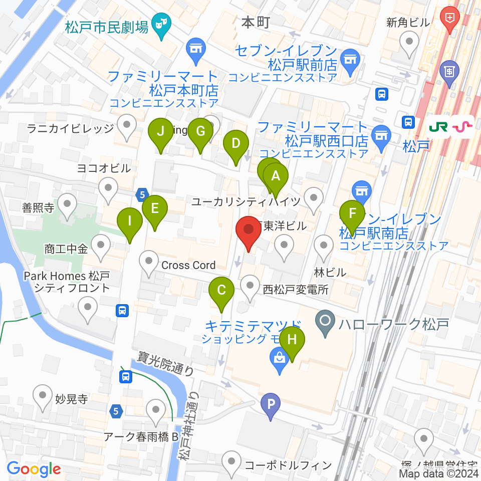 松戸コルコバード周辺の駐車場・コインパーキング一覧地図