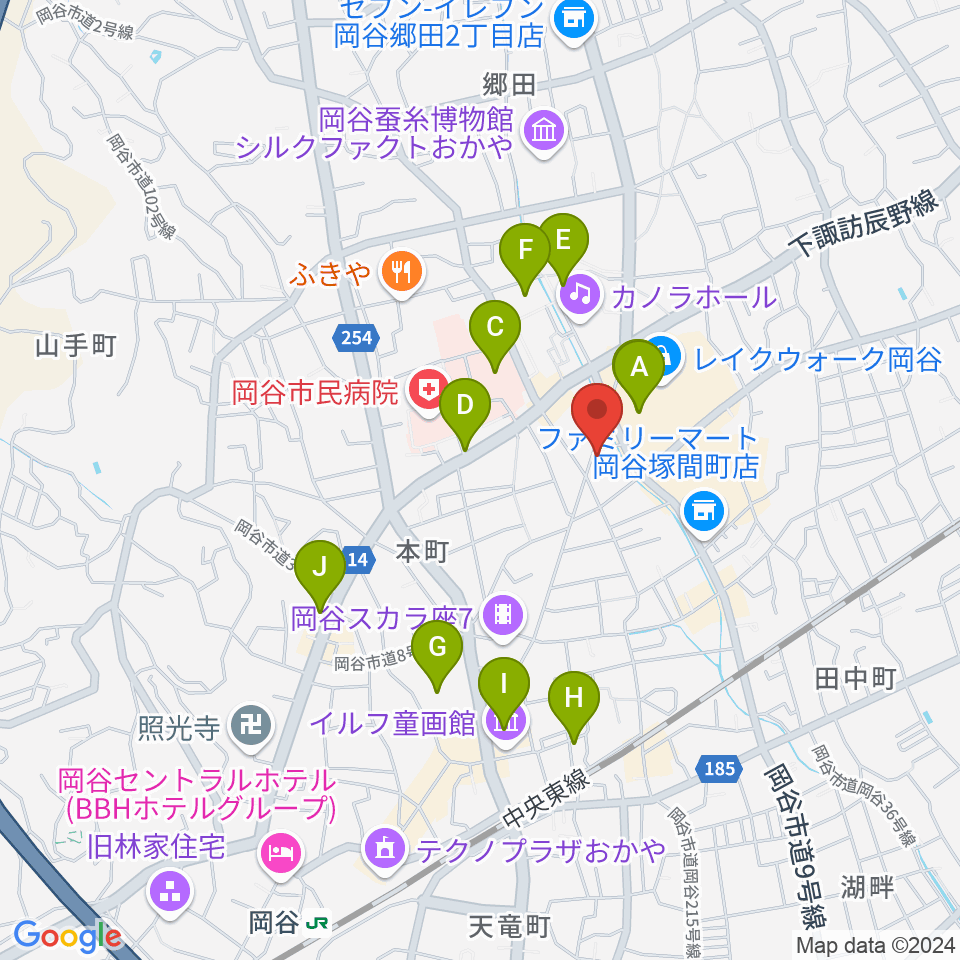 岡谷ファイブペニーズ周辺の駐車場・コインパーキング一覧地図