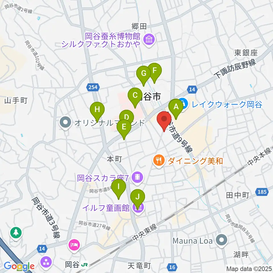 岡谷ファイブペニーズ周辺の駐車場・コインパーキング一覧地図