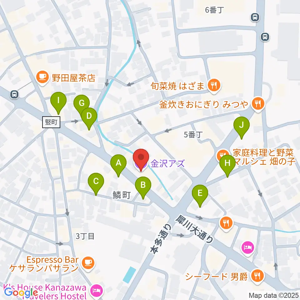 金沢AZ周辺の駐車場・コインパーキング一覧地図