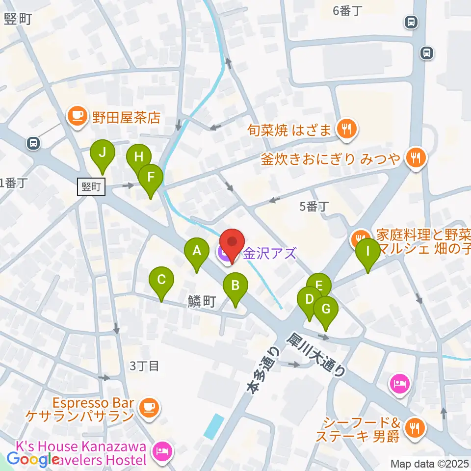金沢AZ周辺の駐車場・コインパーキング一覧地図