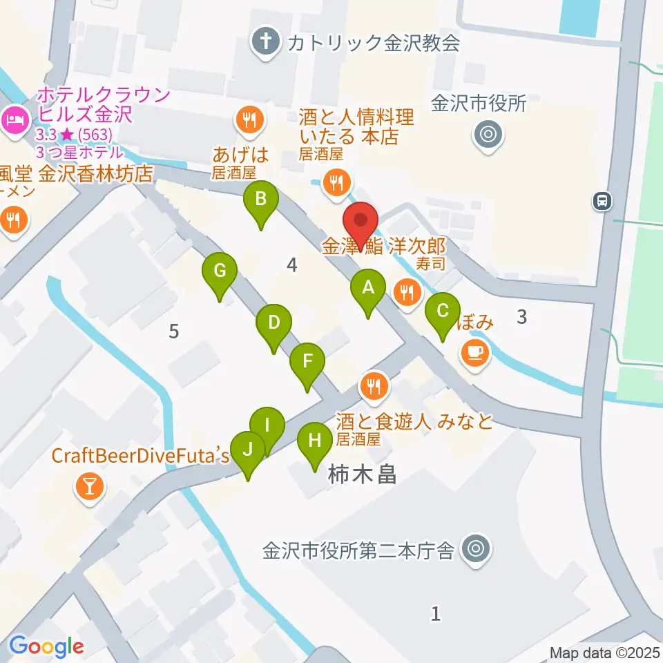 金沢もっきりや周辺の駐車場・コインパーキング一覧地図