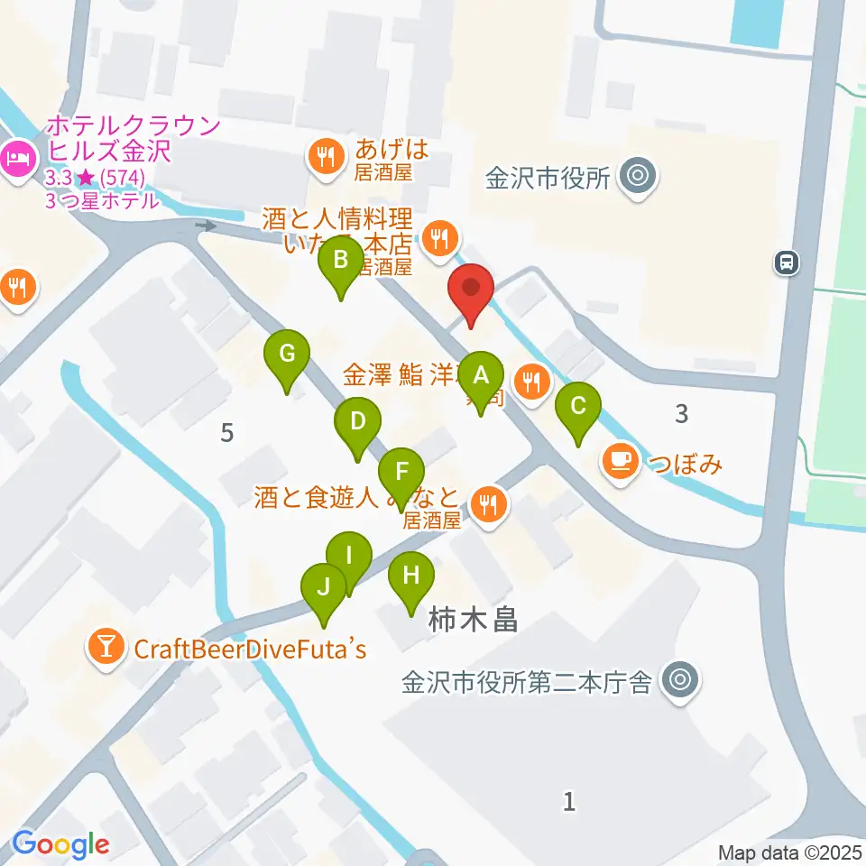 金沢もっきりや周辺の駐車場・コインパーキング一覧地図