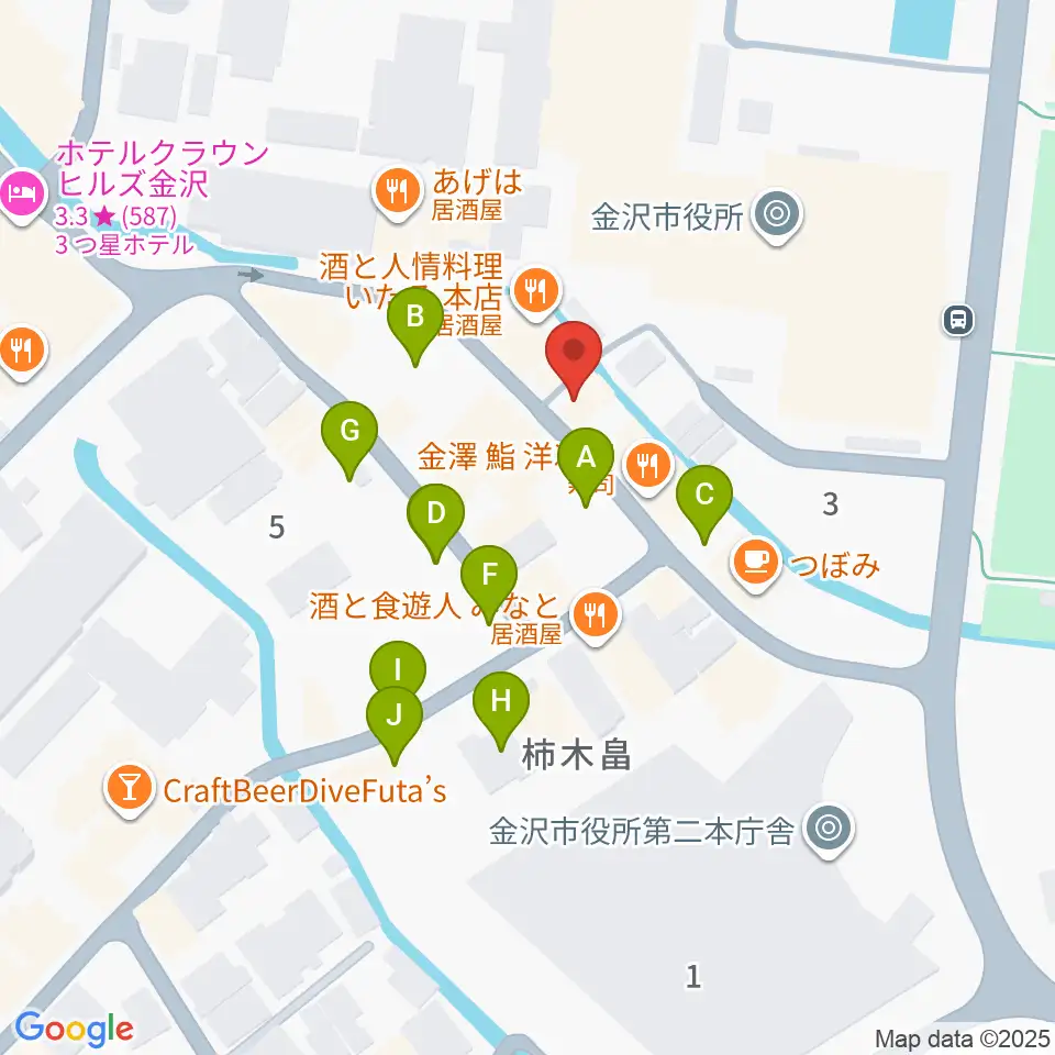 金沢もっきりや周辺の駐車場・コインパーキング一覧地図