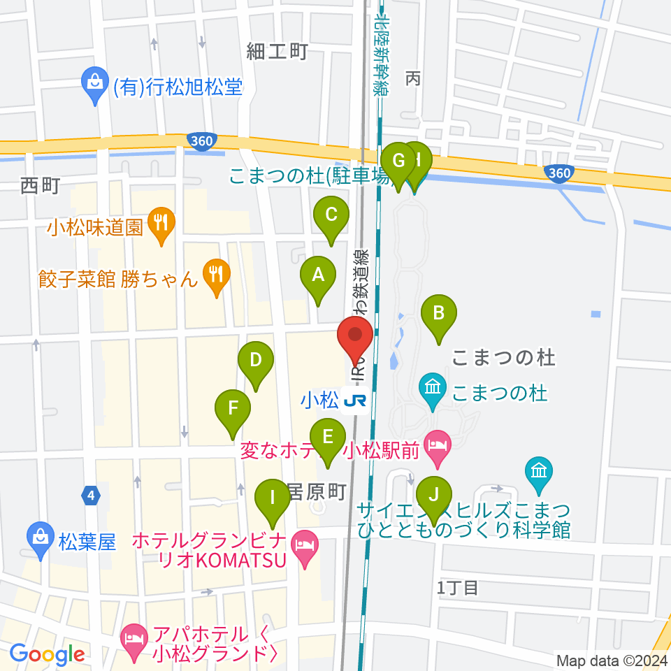 小松市民交流プラザ The MAT'S周辺の駐車場・コインパーキング一覧地図