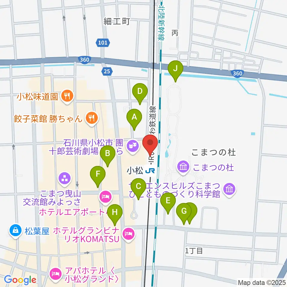 小松市民交流プラザ The MAT'S周辺の駐車場・コインパーキング一覧地図