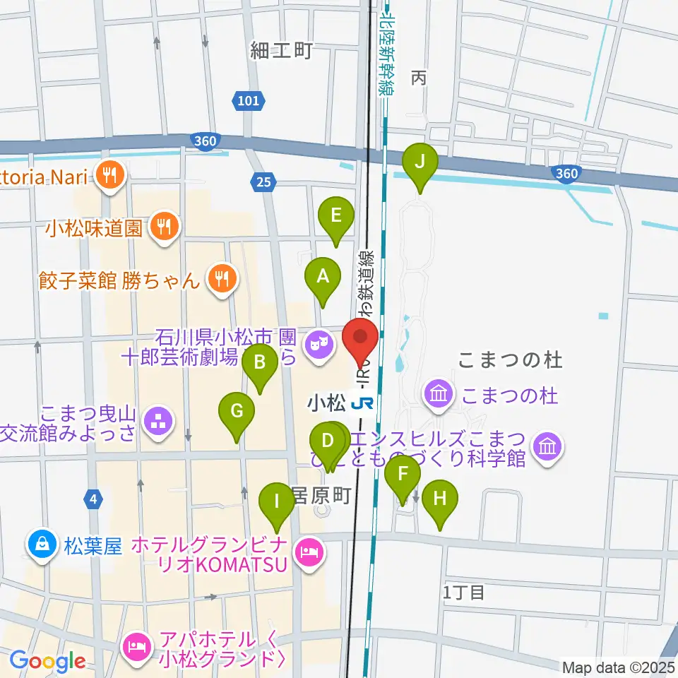 小松市民交流プラザ The MAT'S周辺の駐車場・コインパーキング一覧地図