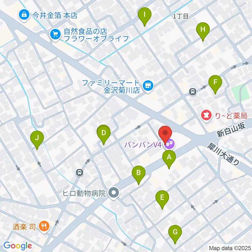 金沢vanvan V4周辺の駐車場・コインパーキング一覧地図