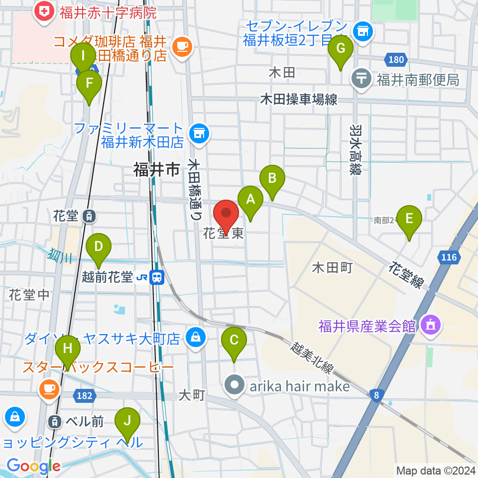 福井CHOP周辺の駐車場・コインパーキング一覧地図