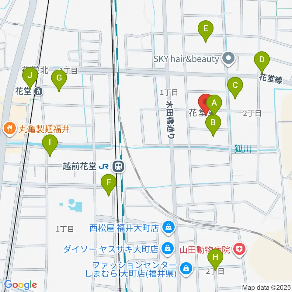 福井CHOP周辺の駐車場・コインパーキング一覧地図