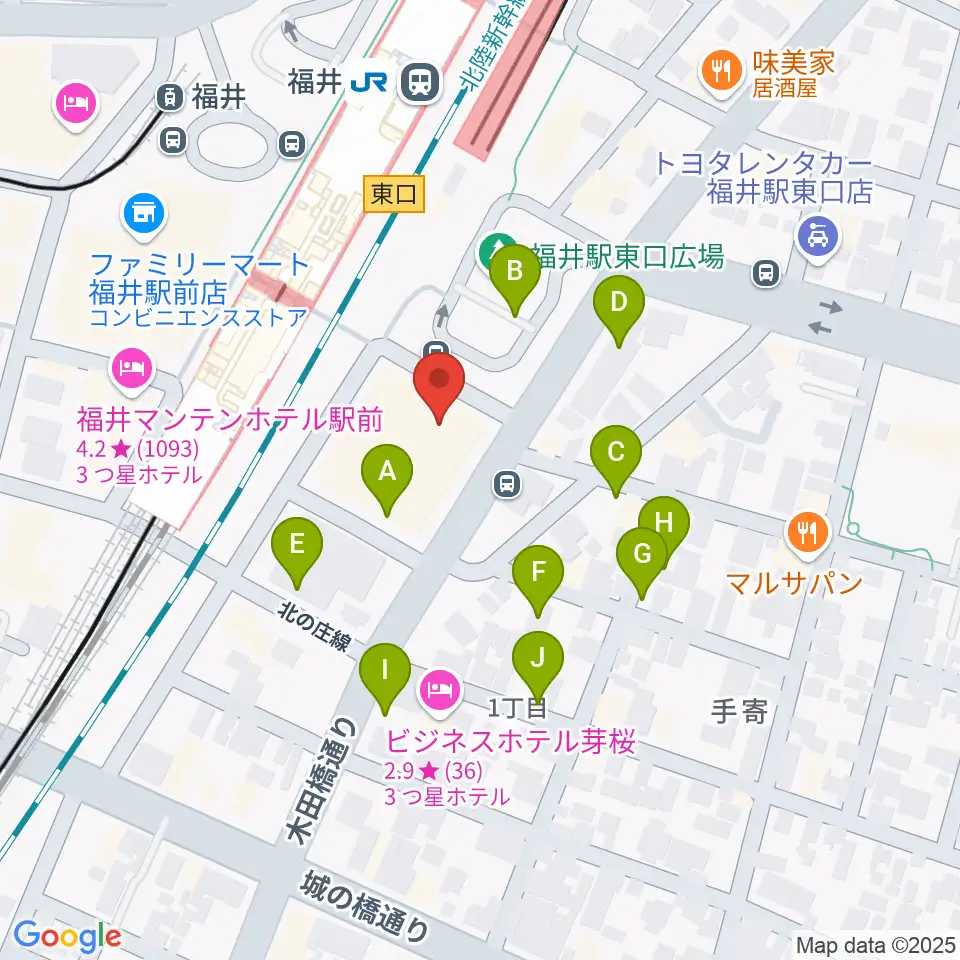 福井県県民ホール周辺の駐車場・コインパーキング一覧地図