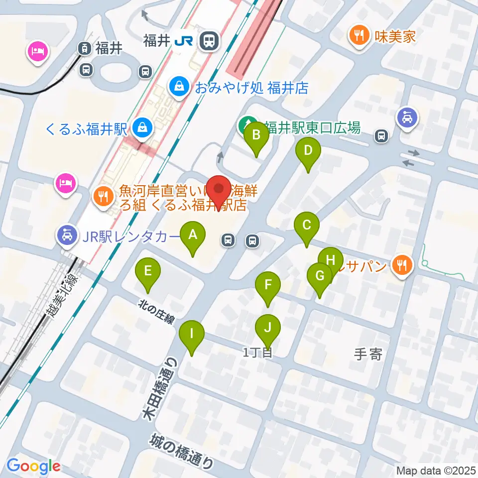 福井県県民ホール周辺の駐車場・コインパーキング一覧地図