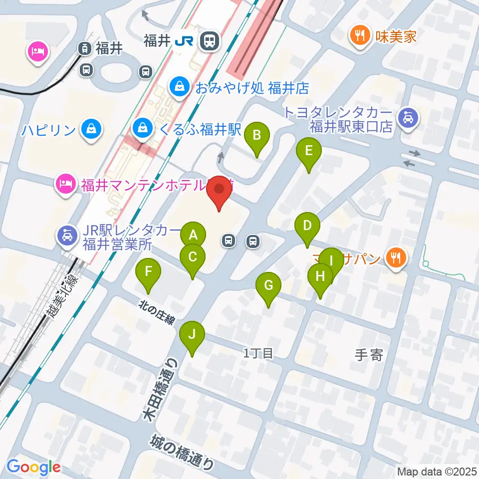 福井県県民ホール周辺の駐車場・コインパーキング一覧地図