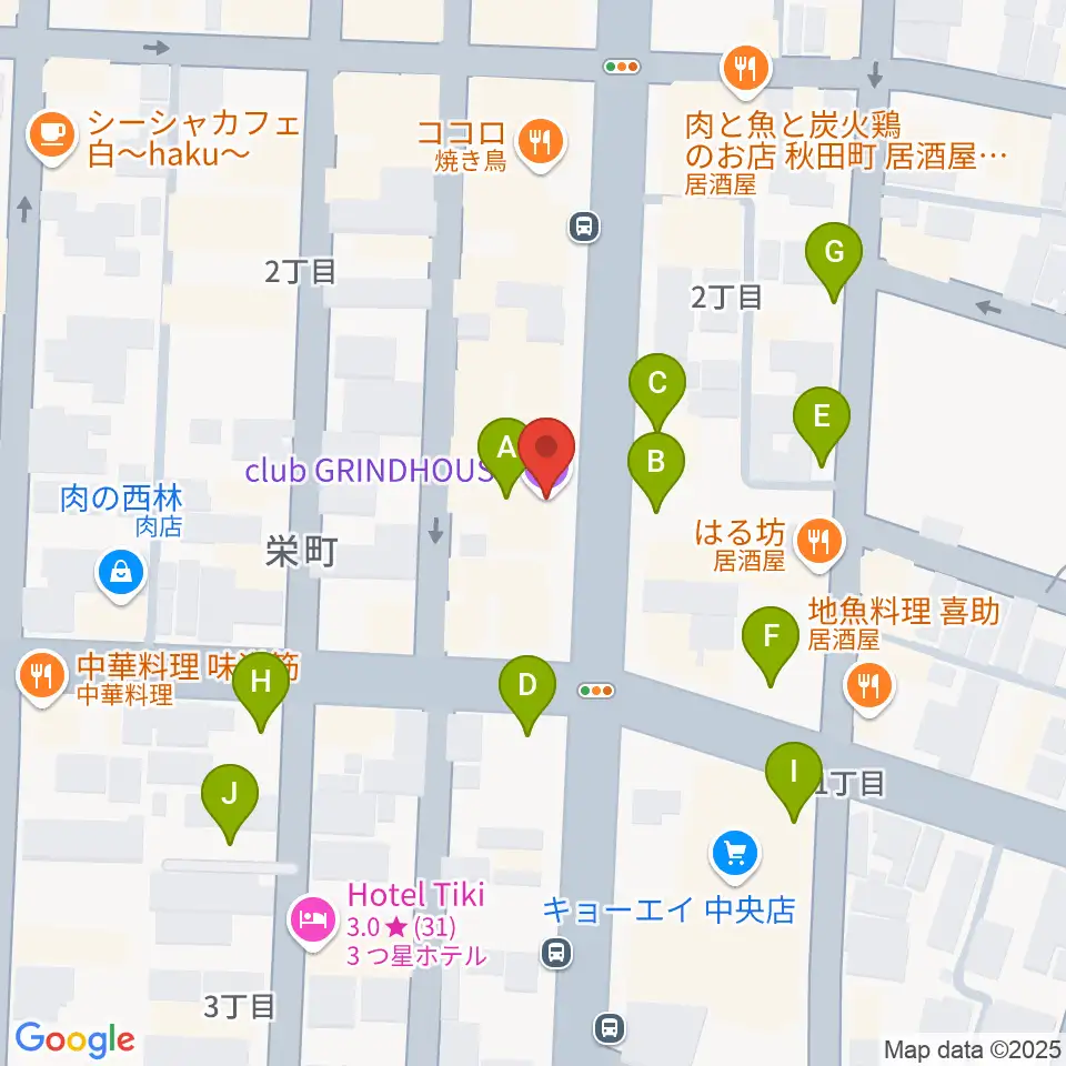 club GRINDHOUSE周辺の駐車場・コインパーキング一覧地図