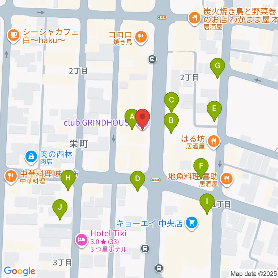 club GRINDHOUSE周辺の駐車場・コインパーキング一覧地図