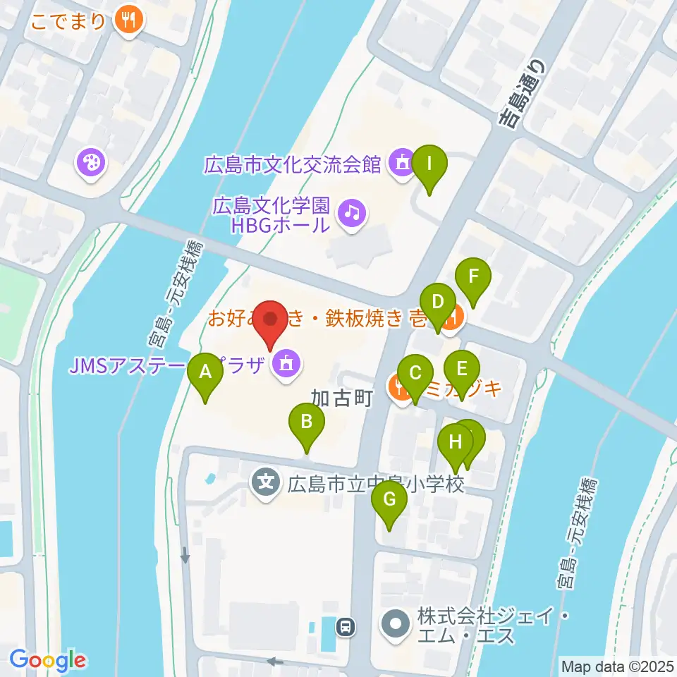 広島JMSアステールプラザ周辺の駐車場・コインパーキング一覧地図