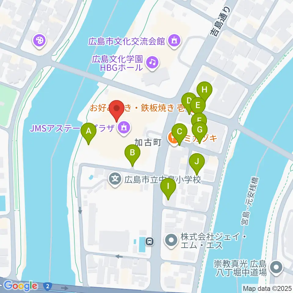 広島JMSアステールプラザ周辺の駐車場・コインパーキング一覧地図