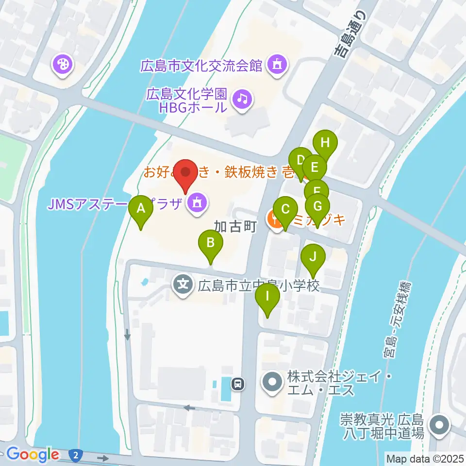 広島JMSアステールプラザ周辺の駐車場・コインパーキング一覧地図