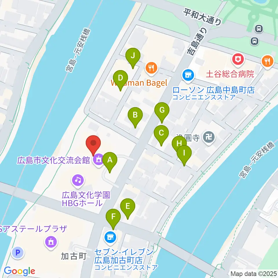 広島文化学園HBGホール周辺の駐車場・コインパーキング一覧地図