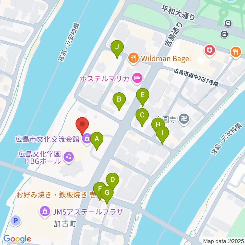 広島文化学園HBGホール周辺の駐車場・コインパーキング一覧地図