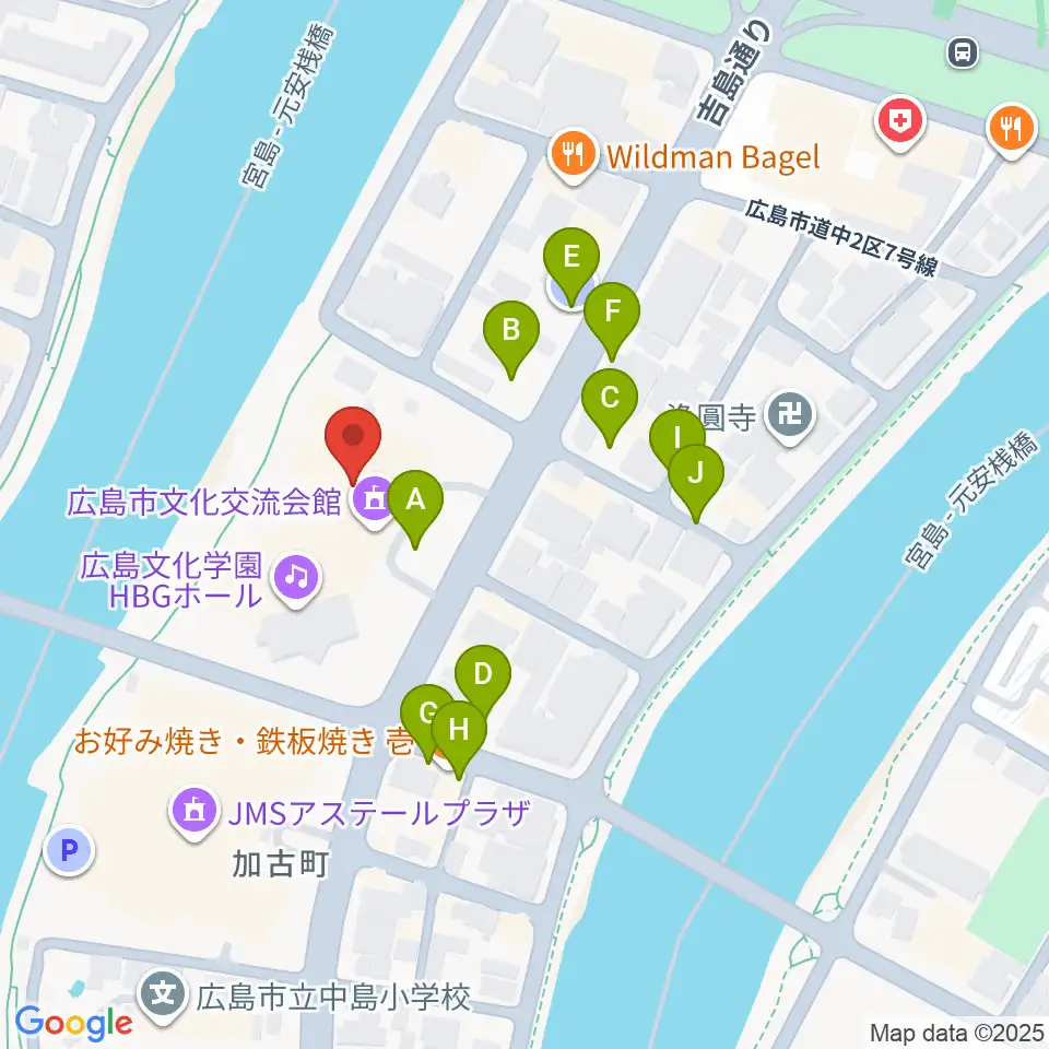 広島文化学園HBGホール周辺の駐車場・コインパーキング一覧地図