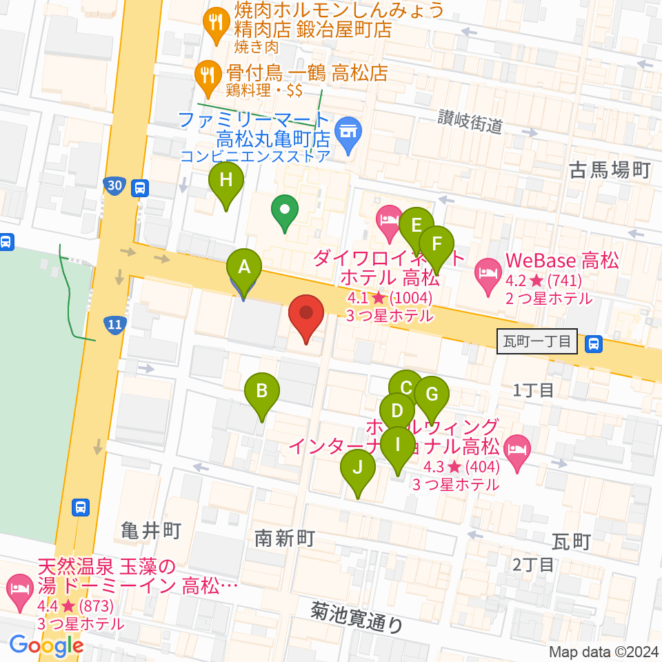 高松DIME周辺の駐車場・コインパーキング一覧地図