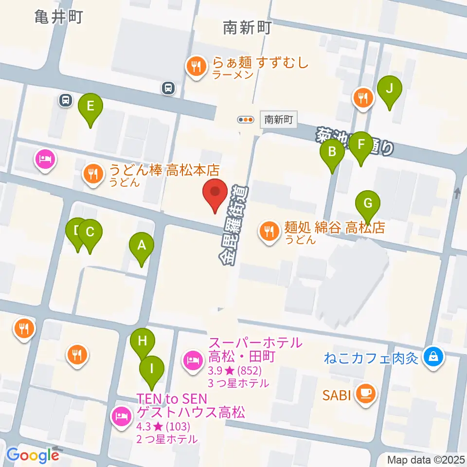 高松オリーブホール周辺の駐車場・コインパーキング一覧地図