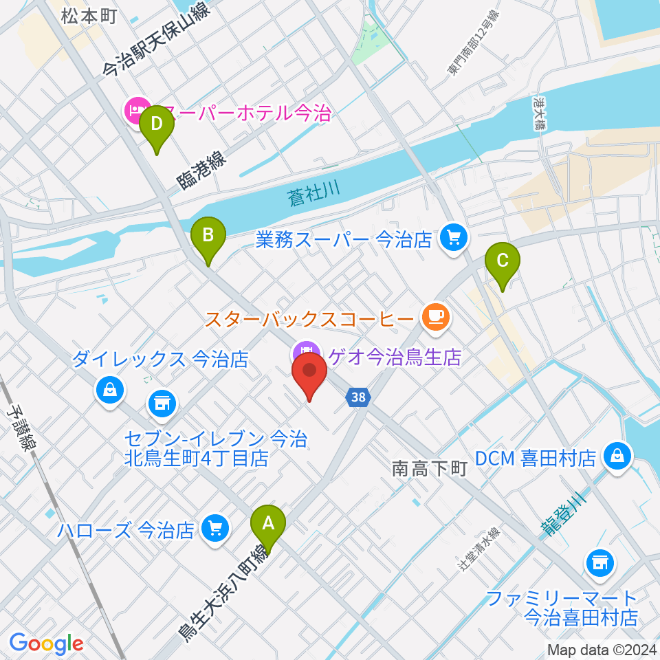 今治ジャムサウンズ周辺の駐車場・コインパーキング一覧地図