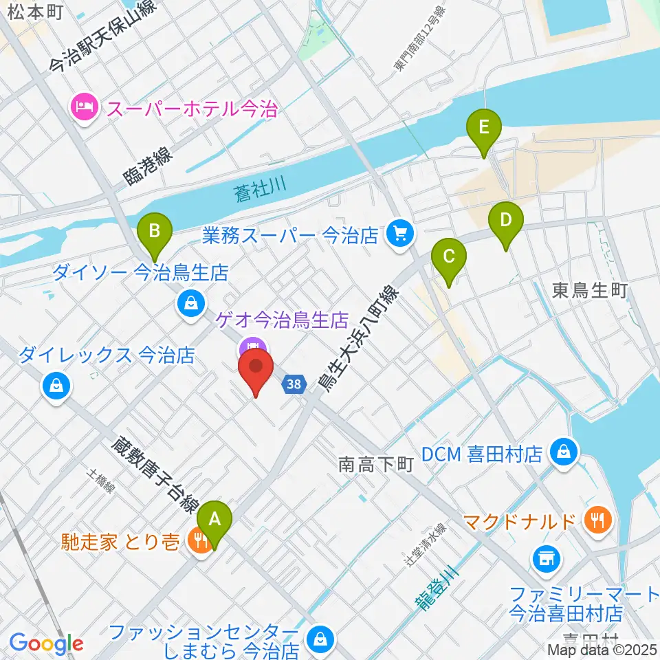 今治ジャムサウンズ周辺の駐車場・コインパーキング一覧地図