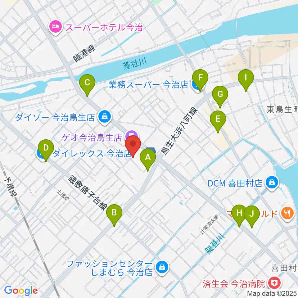 今治ジャムサウンズ周辺の駐車場・コインパーキング一覧地図