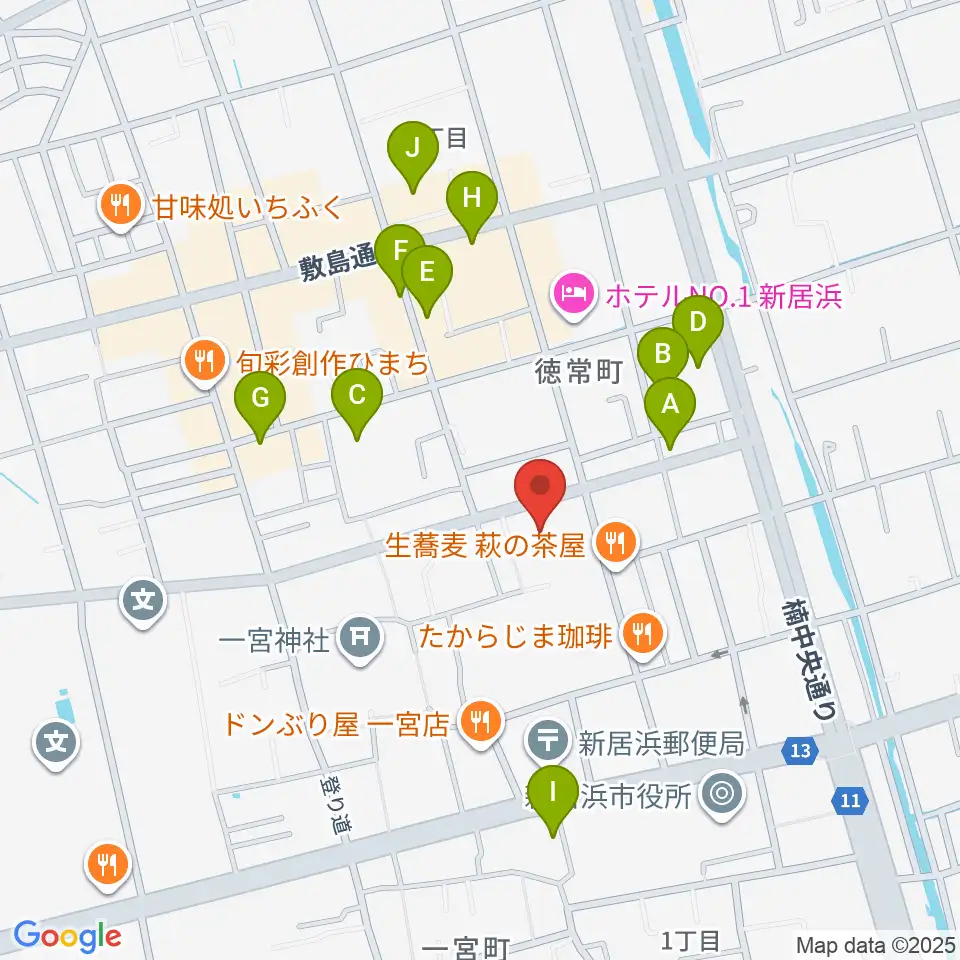 新居浜市市民文化センター周辺の駐車場・コインパーキング一覧地図