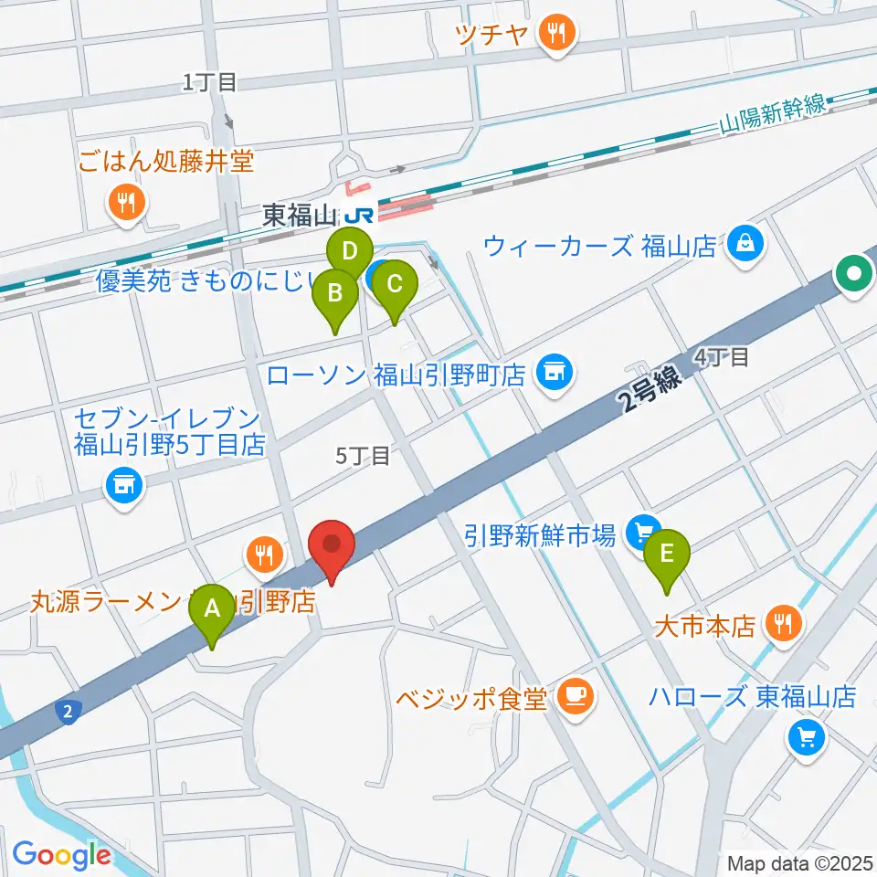 福山MUSIC FACTORY周辺の駐車場・コインパーキング一覧地図