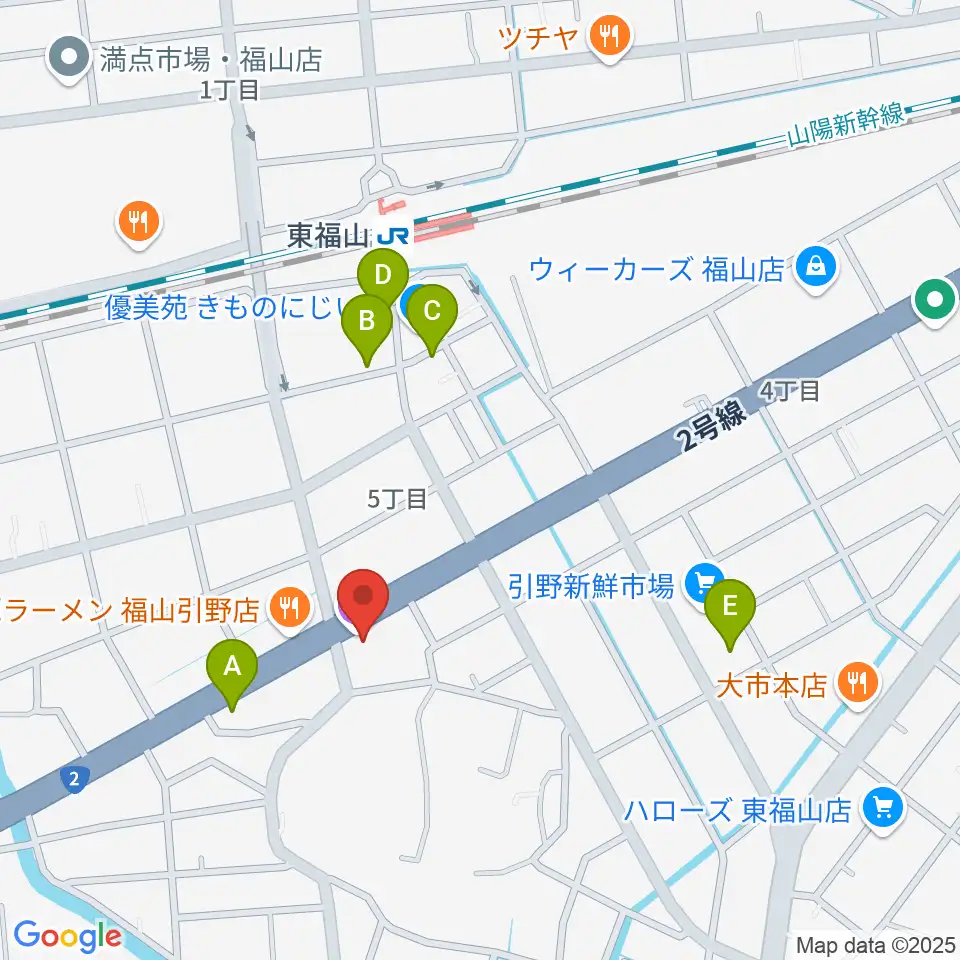 福山MUSIC FACTORY周辺の駐車場・コインパーキング一覧地図