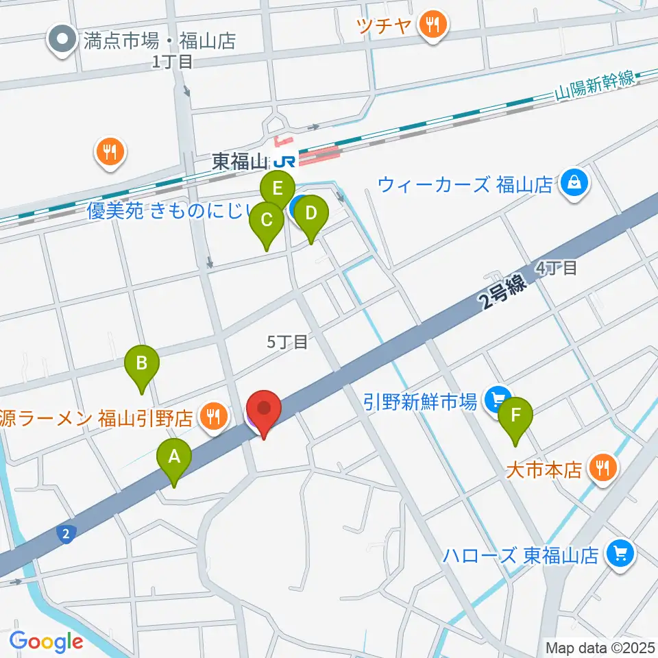 福山MUSIC FACTORY周辺の駐車場・コインパーキング一覧地図